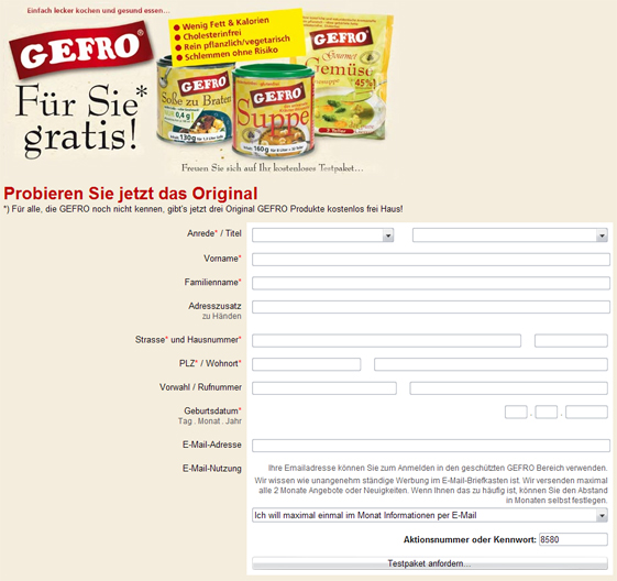 Gefro1 in kostenloses Gefro-Testpaket
