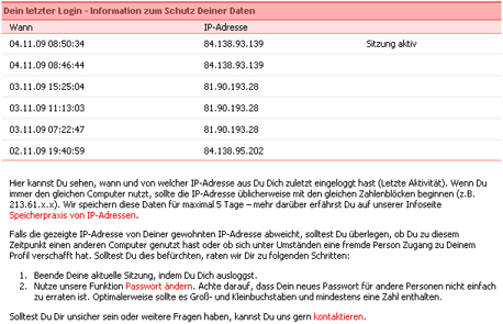 Letzter Login 2 in Dein letzter Login (StudiVZ)
